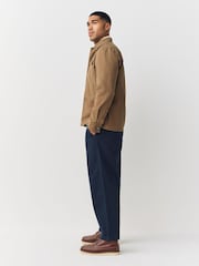 Navy Barrel Fit Authentic Cotton Rich Stretch Trousers - Image 3 of 9