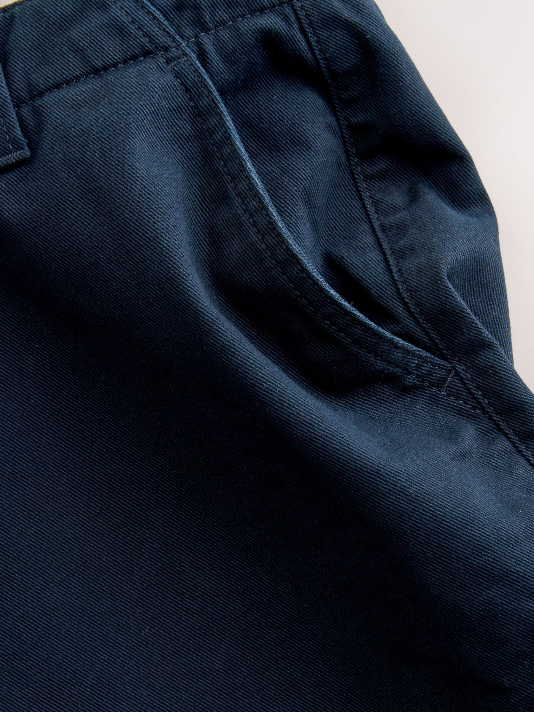 Buy Navy Barrel Fit Authentic Cotton Rich Stretch Trousers from