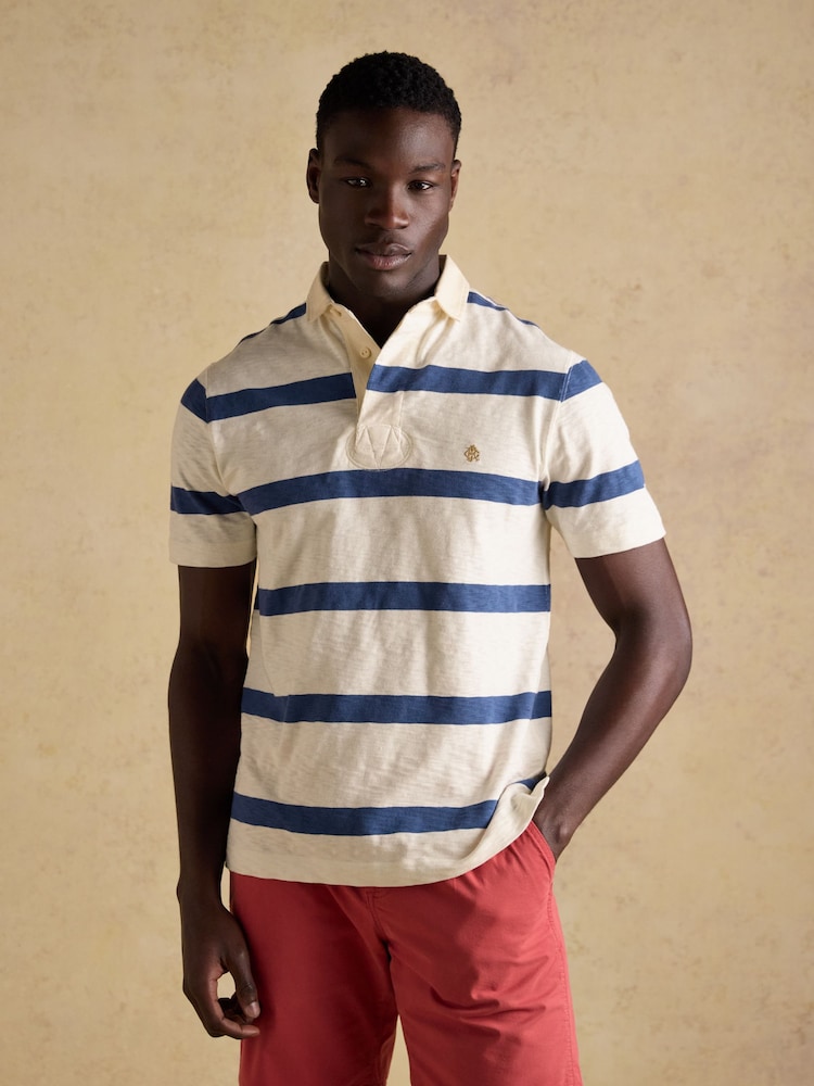 Joules Summer Slub Cream Rugby Shirt - Image 1 of 10 Joules Summer Slub Cream Rugby Shirt - Image 1 of 10
