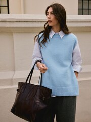 Blue Alpaca Wool Blend Tank - Image 1 of 14