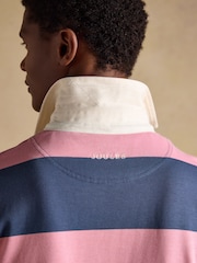 Joules Rugby Club Pink/Blue Long Sleeve Shirt - Image 7 of 8