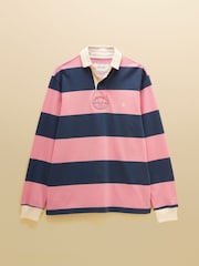 Joules Rugby Club Pink/Blue Long Sleeve Shirt - Image 8 of 8