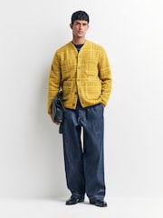 Universal Works Yellow Check Fleece Cardigan - Image 2 of 6
