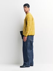 Universal Works Yellow Check Fleece Cardigan - Image 4 of 6