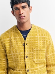 Universal Works Yellow Check Fleece Cardigan - Image 5 of 6