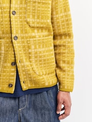 Universal Works Yellow Check Fleece Cardigan - Image 6 of 6