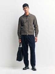 Universal Works Blue Pleated Wool Joggers - Image 2 of 7