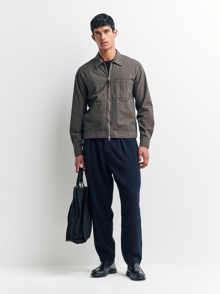 Universal Works Blue Pleated Wool Joggers - Image 2 of 7