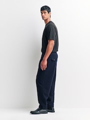 Universal Works Blue Pleated Wool Joggers - Image 4 of 7