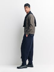 Universal Works Blue Pleated Wool Joggers - Image 5 of 7