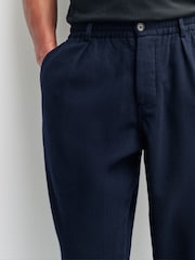 Universal Works Blue Pleated Wool Joggers - Image 6 of 7