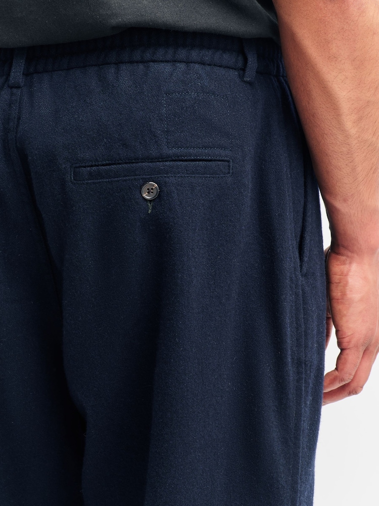 Universal Works Blue Pleated Wool Joggers - Image 7 of 7