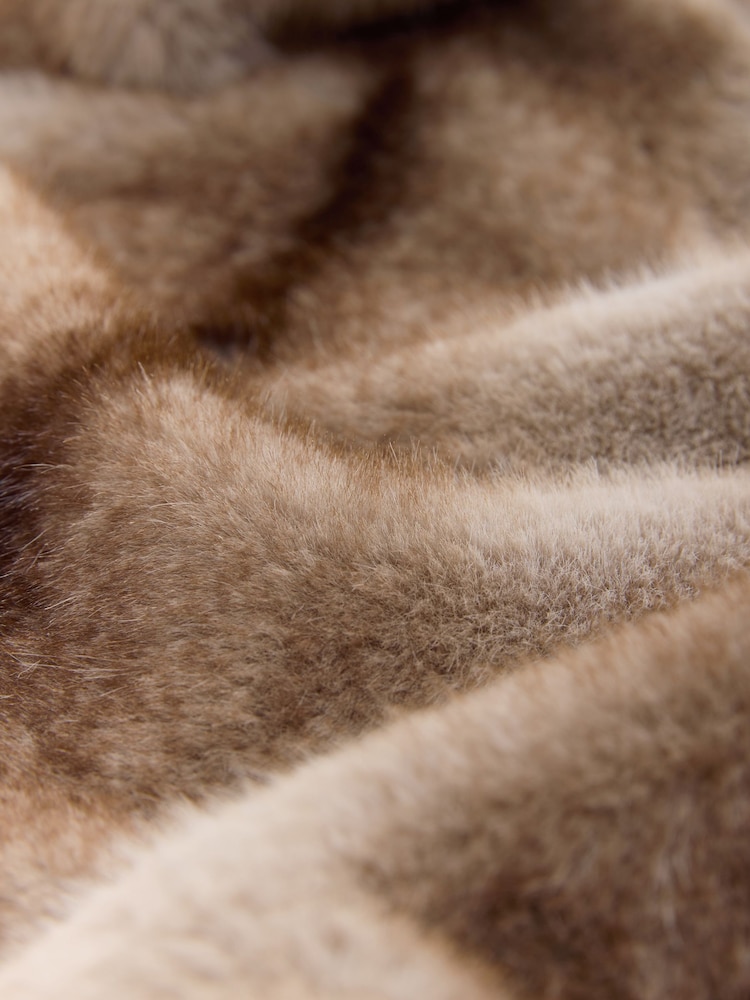Camel Faux Fur Tie Waisted Gilet - Image 10 of 10