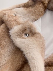 Camel Faux Fur Tie Waisted Gilet - Image 9 of 10