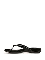 Vionic Wide Fit Bella Toe Post Black Sandals - Image 2 of 7