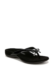 Vionic Wide Fit Bella Toe Post Black Sandals - Image 3 of 7