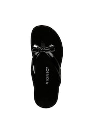 Vionic Wide Fit Bella Toe Post Black Sandals - Image 6 of 7