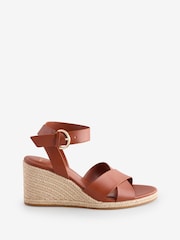 Mango Brown Wedge Sandals - Image 1 of 3