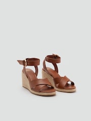 Mango Brown Wedge Sandals - Image 2 of 3