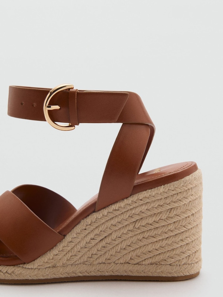 Mango Brown Wedge Sandals - Image 3 of 3