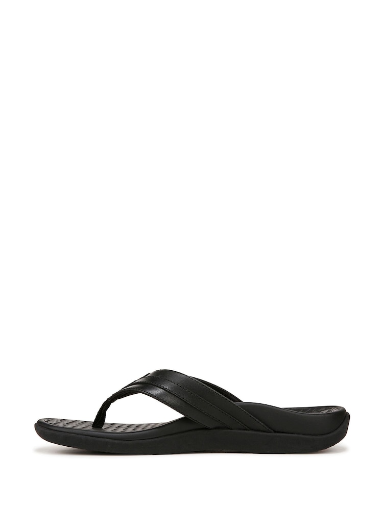 Vionic Regular Fit Tide II Black Flip Flops - Image 2 of 7