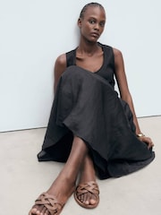 Mango Brown Crossover Leather Sandals - Image 5 of 5