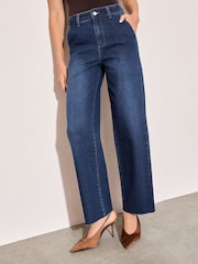 Friends Like These Dark Wash Wide Leg Cropped Jeans - Image 2 of 5