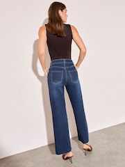 Friends Like These Dark Wash Wide Leg Cropped Jeans - Image 5 of 5