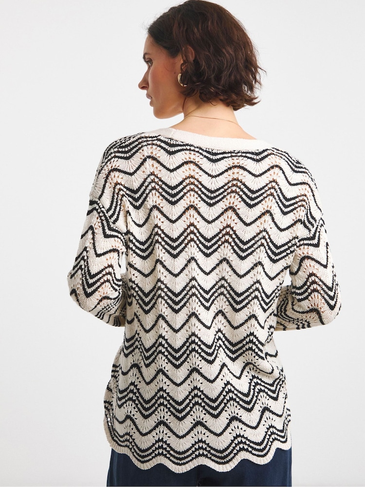 Simply Be Cream Crochet Cardigan - Image 2 of 4