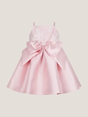 Monsoon Pink Baby Juniper Satin Lace Bow Bridesmaid Dress - Image 2 of 4