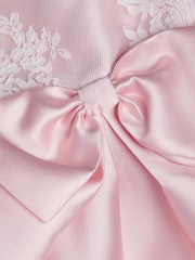 Monsoon Pink Baby Juniper Satin Lace Bow Bridesmaid Dress - Image 4 of 4
