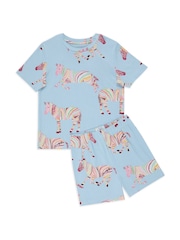 Chelsea Peers Kids Boho Stripe Zebra Print Short Pyjamas Set - Imagen 3 de 3