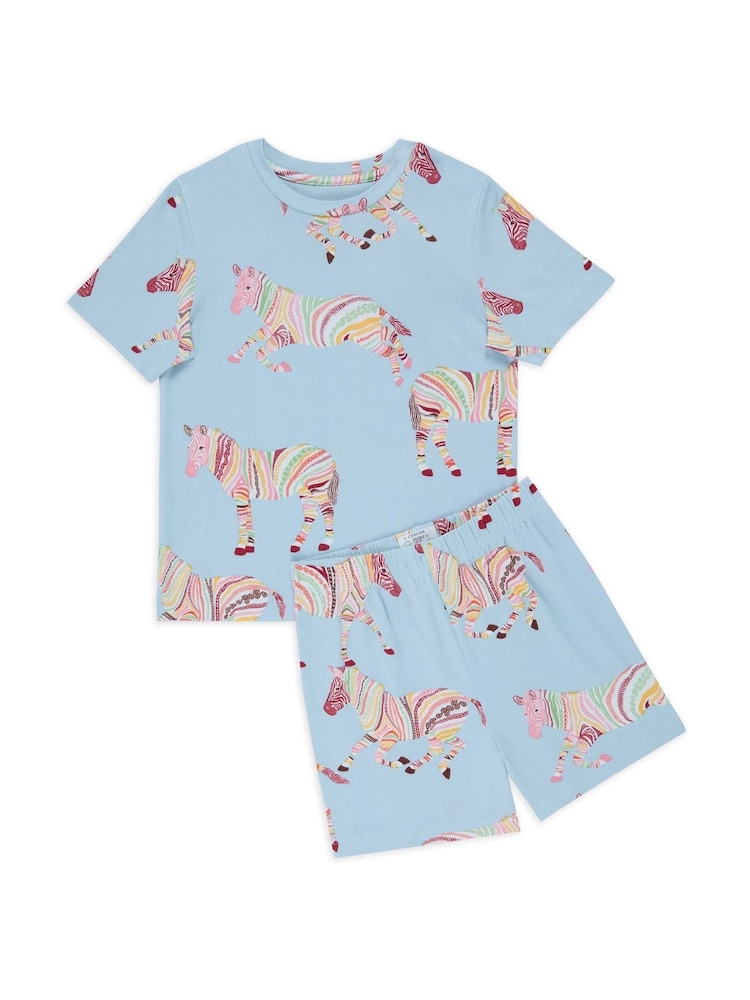 Chelsea Peers Kids Boho Stripe Zebra Print Short Pyjamas Set - Imagen 3 de 3