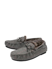 Dunlop Grey Moccasin Slippers - Image 2 of 4