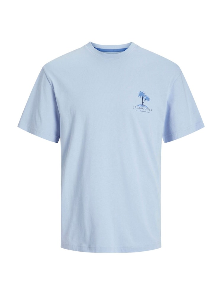 JACK & JONES JUNIOR Relaxed Fit Blue Back Graphic Print 100% Cotton T-Shirt - Image 1 of 2