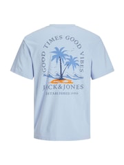 JACK & JONES JUNIOR Relaxed Fit Blue Back Graphic Print 100% Cotton T-Shirt - Image 2 of 2