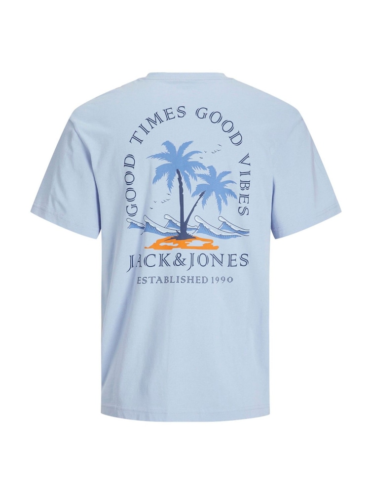 JACK & JONES JUNIOR Relaxed Fit Blue Back Graphic Print 100% Cotton T-Shirt - Image 2 of 2
