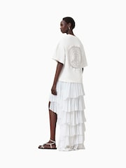 AllSaints White Amelie Crochet 100% Organic Cotton T-Shirt - Image 3 of 8