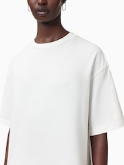 AllSaints White Amelie Crochet 100% Organic Cotton T-Shirt - Image 4 of 8