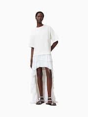 AllSaints White Amelie Crochet 100% Organic Cotton T-Shirt - Image 5 of 8