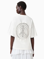 AllSaints White Amelie Crochet 100% Organic Cotton T-Shirt - Image 6 of 8