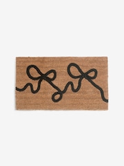 Black Braided Bow Coir Doormat - Image 3 of 4