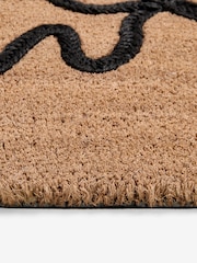 Black Braided Bow Coir Doormat - Image 4 of 4