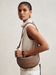 Reiss Neutral Harriet Leather Rope Strap Shoulder Bag - Image 2 of 5