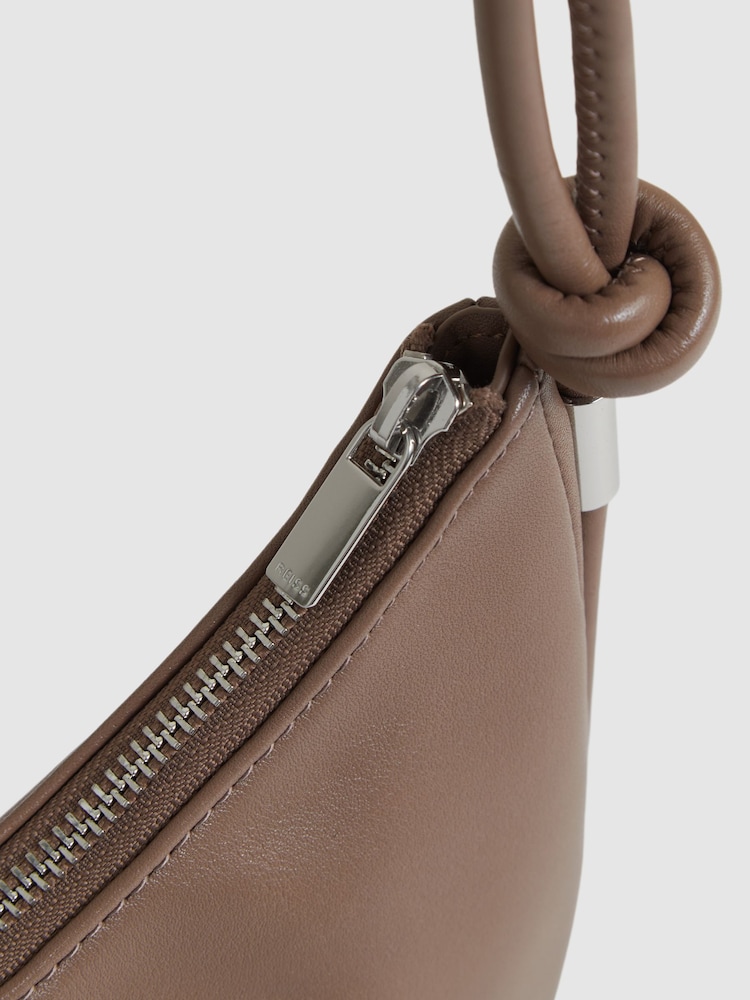 Reiss Neutral Harriet Leather Rope Strap Shoulder Bag - Image 5 of 5