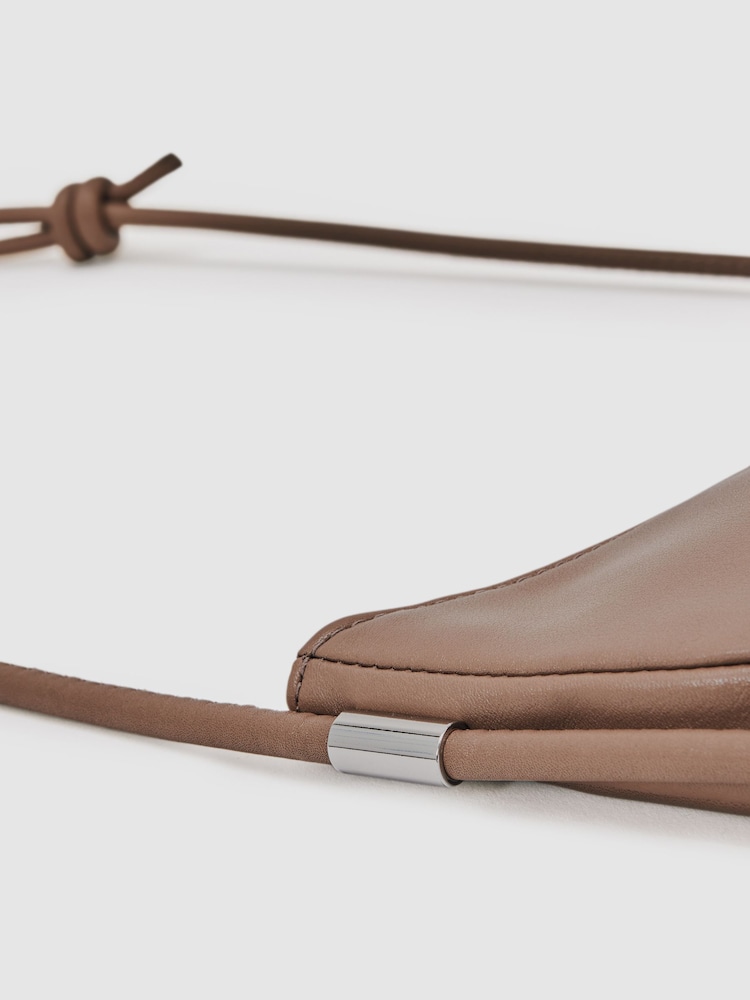 Reiss Neutral Harriet Leather Rope Strap Shoulder Bag - Image 6 of 6