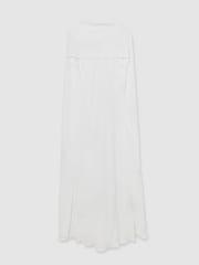 Reiss White Greta Crepe Cape Maxi Dress - Image 2 of 7