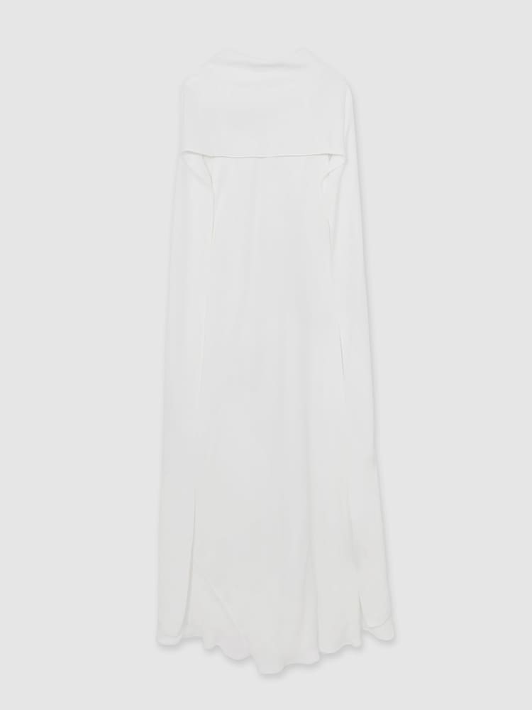 Reiss White Greta Crepe Cape Maxi Dress - Image 2 of 7