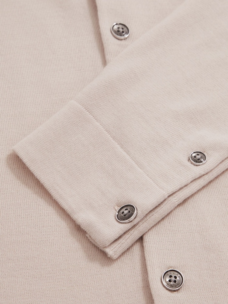 Reiss Beige Forbes Merino Wool Button-Through Cardigan - Image 6 of 6 Reiss Beige Forbes Merino Wool Button-Through Cardigan - Image 6 of 6