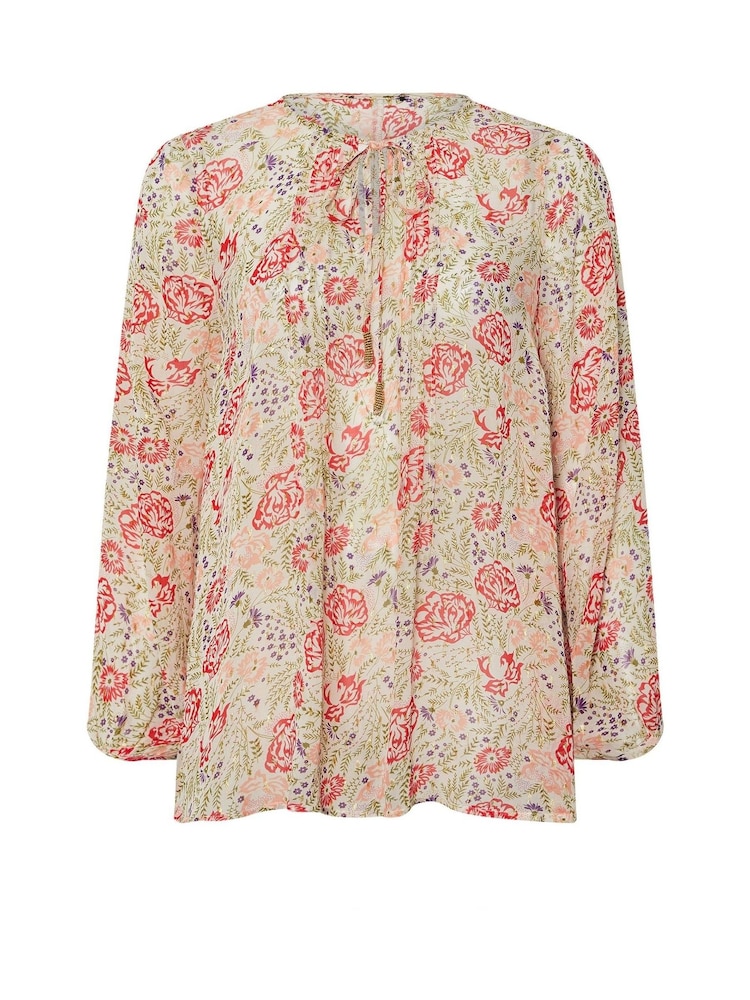 Evans Blue Printed Boho Top - Image 1 of 1